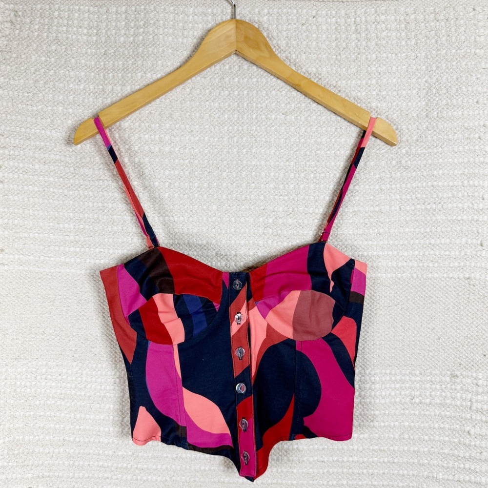 RESA multicolored Sienna bustier crop tank top NEW EXTRA SMALL